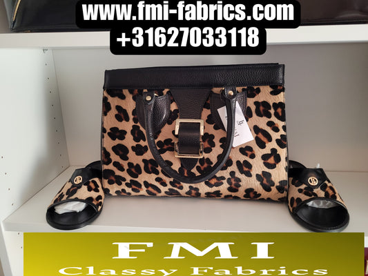 Luxury Designer Original Italian Bag and Slippers Set (Real Leather)